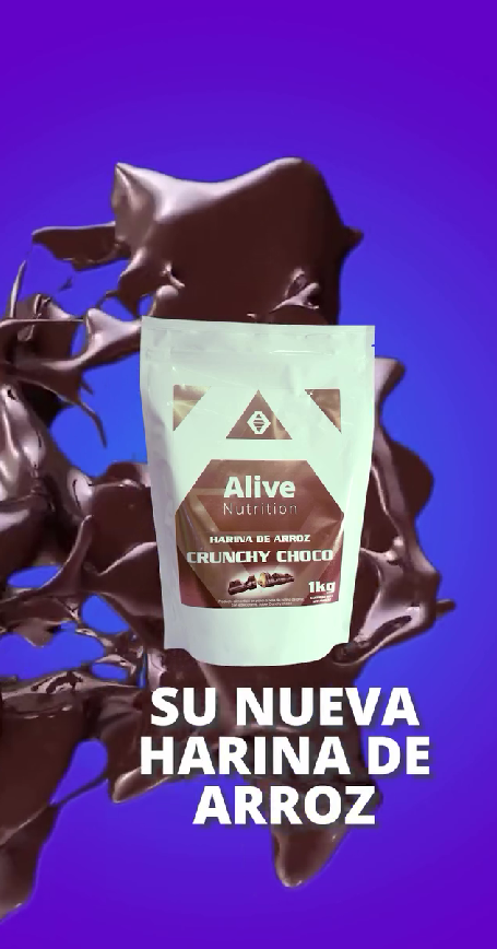 Alive Nutrition harina de arroz crunchy choco 1kg