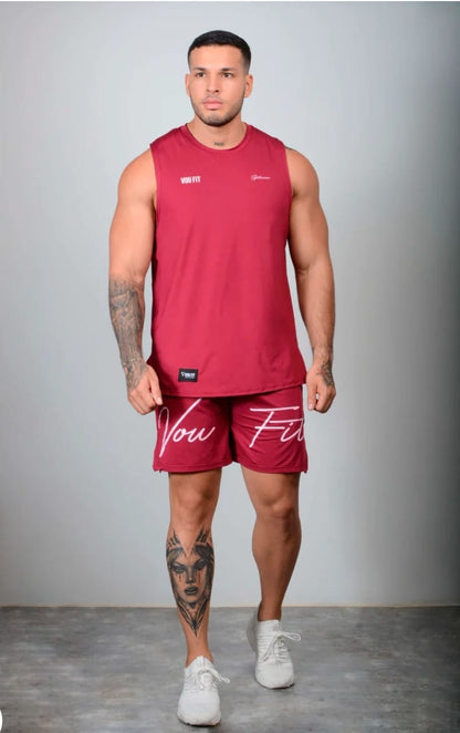 CAMISETA SIN MANGAS ROJO VINO CLASSIC SUMMER - Diaita Fitness