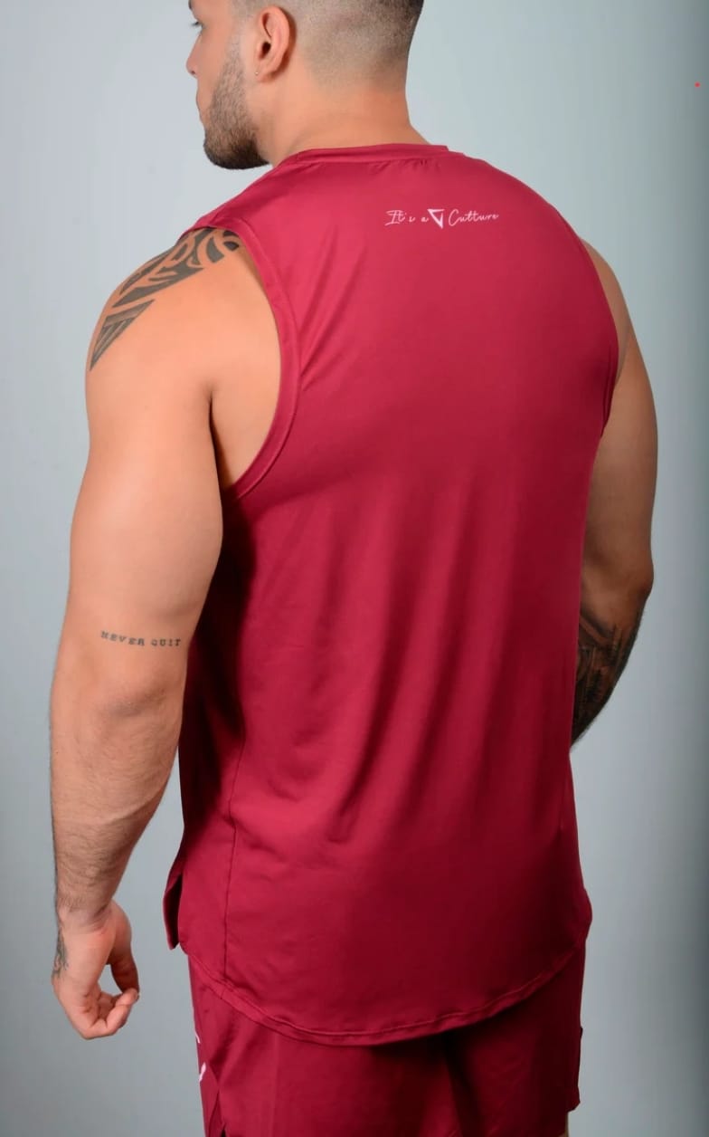 CAMISETA SIN MANGAS ROJO VINO CLASSIC SUMMER - Diaita Fitness