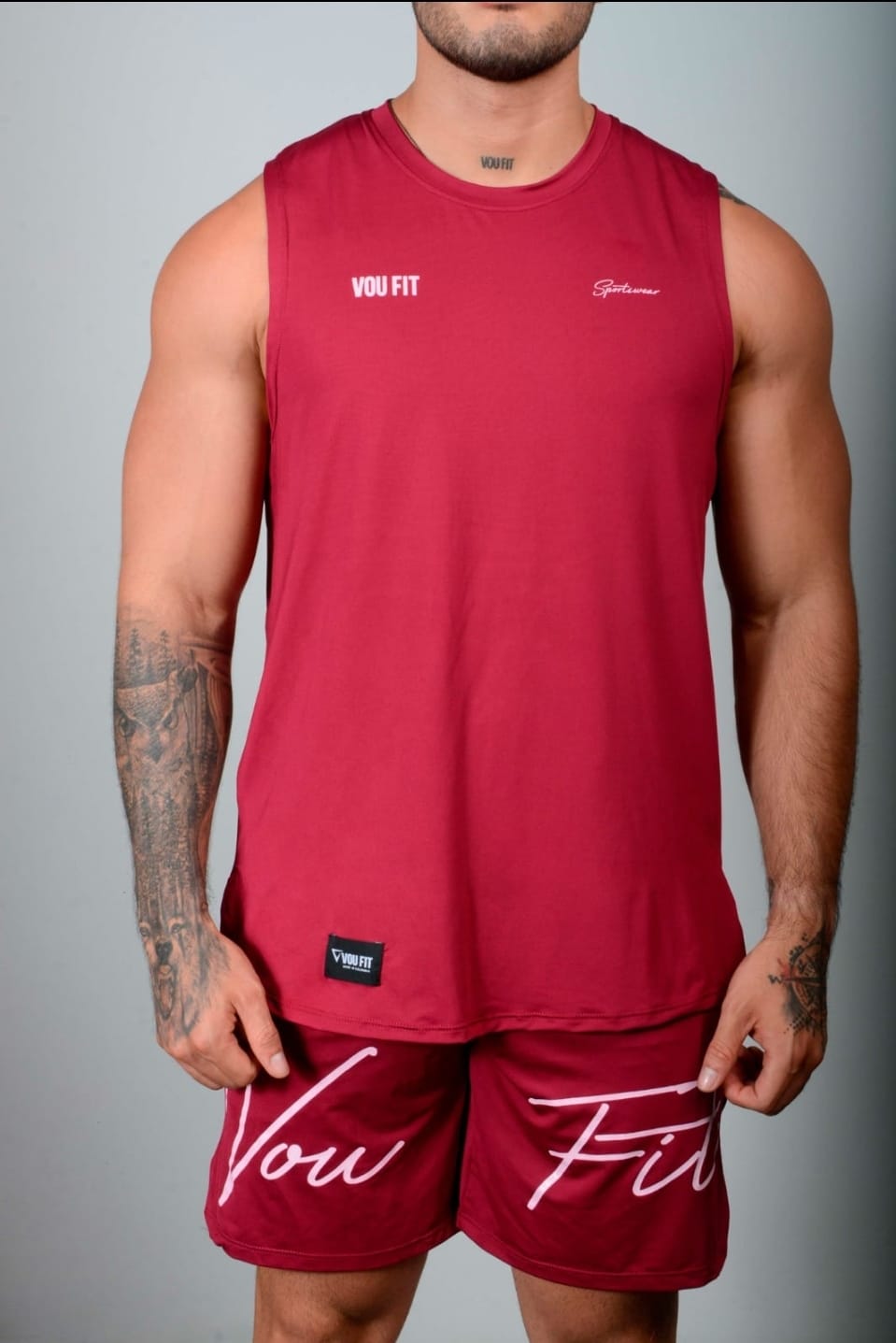 CAMISETA SIN MANGAS ROJO VINO CLASSIC SUMMER - Diaita Fitness