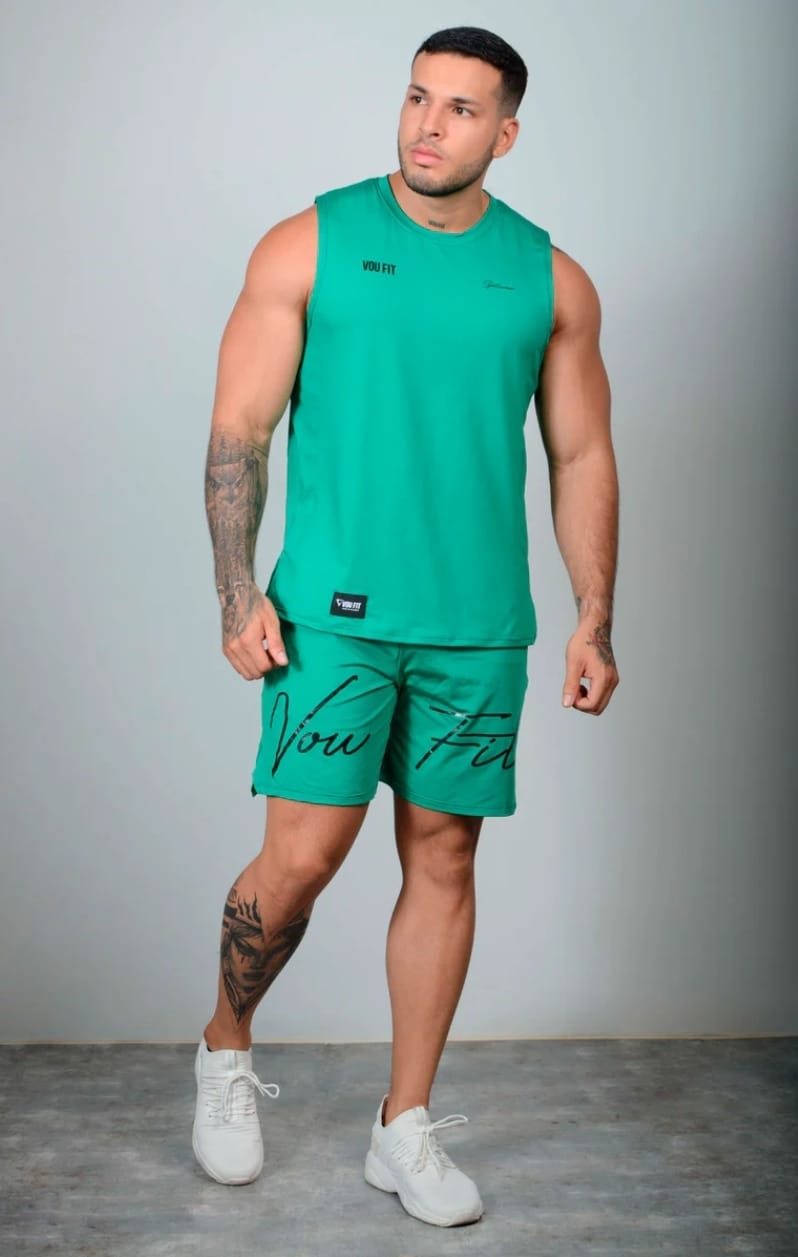 CAMISETA SIN MANGAS VERDE ESMERALDA CLASSIC SUMMER - Diaita Fitness