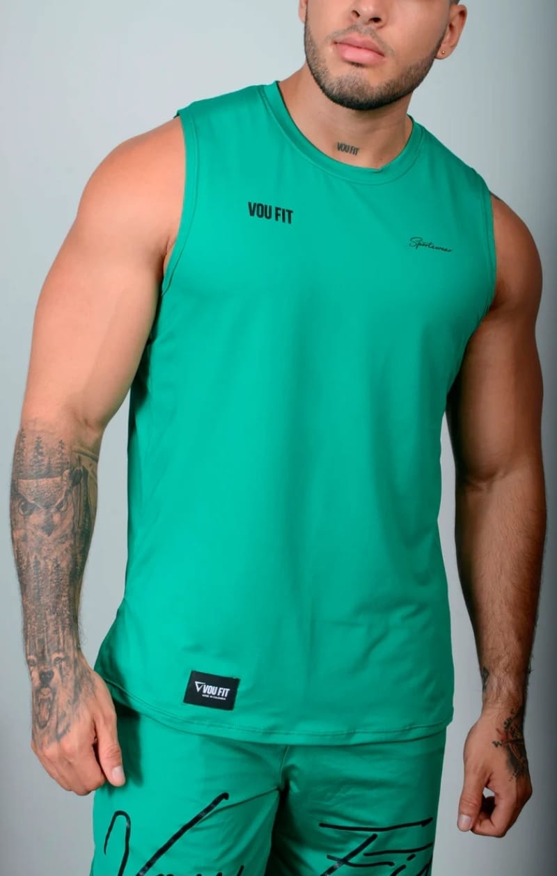 CAMISETA SIN MANGAS VERDE ESMERALDA CLASSIC SUMMER - Diaita Fitness